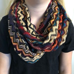 Fun chevron knit infinity scarf